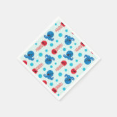 海賊タコ、海賊クラゲ、海獣 スタンダードカクテルナプキン (角)