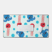 海賊タコ、海賊クラゲ、海獣 デスクマット (キーボード&マウス)