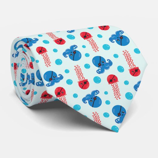 海賊タコ、海賊クラゲ、海獣 ネクタイ (ロール)