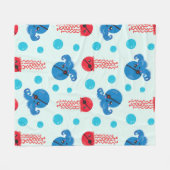 海賊タコ、海賊クラゲ、海獣 フリースブランケット (正面(横))