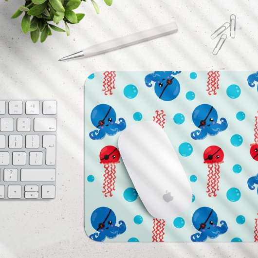 海賊タコ、海賊クラゲ、海獣 マウスパッド