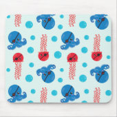 海賊タコ、海賊クラゲ、海獣 マウスパッド (正面)