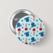 海賊タコ、海賊クラゲ、海獣 缶バッジ (正面&裏面)