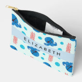 海賊タコ、海賊クラゲ、海、お名前 アクセサリーポーチ (見開き)