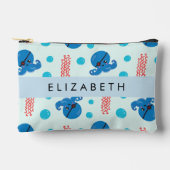 海賊タコ、海賊クラゲ、海、お名前 アクセサリーポーチ (正面)