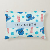 海賊タコ、海賊クラゲ、海、お名前 アクセントクッション (正面)