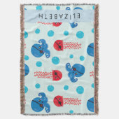 海賊タコ、海賊クラゲ、海、お名前 スローブランケット (正面縦)