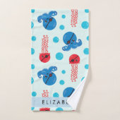 海賊タコ、海賊クラゲ、海、お名前 バスタオルセット (ハンドタオル)