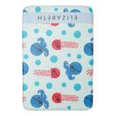 海賊タコ、海賊クラゲ、海、お名前 バスマット (正面縦)