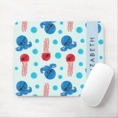 海賊タコ、海賊クラゲ、海、お名前 マウスパッド (マウス)