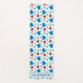 海賊タコ、海賊クラゲ、海、お名前 ヨガマット (正面)