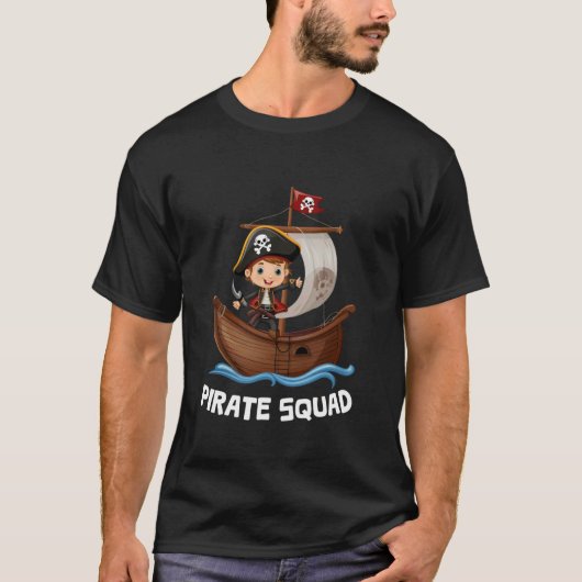 海賊チーム海賊の船クルーのハロウィーン衣装Te Tシャツ (正面)