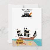 海賊テーマの子供用ステーショナリー ノートカード (正面)