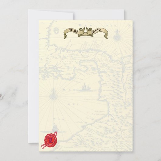 海賊テーマの結婚式の招待 招待状 (正面)