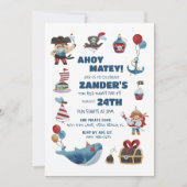 海賊テーマアホイマテイボーイズバースデーパーティー 招待状 (正面)