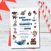 海賊テーマアホイマテイボーイズバースデーパーティー 招待状