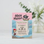 海賊テーマキャプテンガールバースデーパーティー 招待状 (スタンド正面)