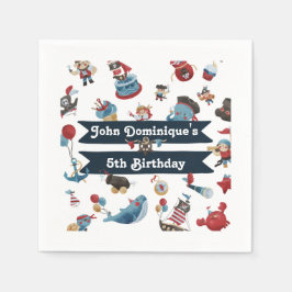 海賊テーマバースデーパーティナプキン スタンダードカクテルナプキン