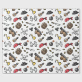 海賊テーマパターン ラッピングペーパー (フラット)