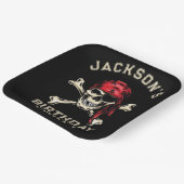 海賊テーマパーティーアダルトサルティスカルブラック2 ペーパープレート (傾斜あり)