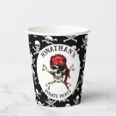 海賊テーマパーティーアダルトサルティスカル 紙コップ (裏面)