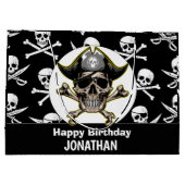 海賊テーマパーティーアダルトスカルとクロスボーン ラージペーパーバッグ (裏面)