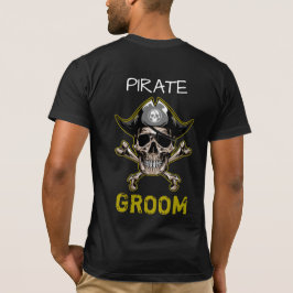 海賊テーマパーティーアダルトスカルGROOM Tシャツ