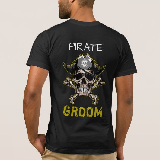 海賊テーマパーティーアダルトスカルGROOM Tシャツ (裏面)