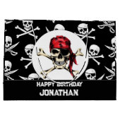 海賊テーマパーティーアダルト塩辛パイレーツスカル ラージペーパーバッグ (裏面)