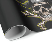 海賊テーマパーティー大人スカルボーン ラッピングペーパー (ロールコーナー)