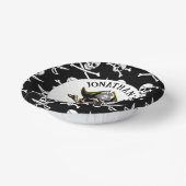 海賊テーマパーティー大人スカル.クロスボーン ペーパーボウル (傾斜あり)