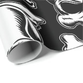 海賊テーマパーティー大人船スカルブラック ラッピングペーパー (ロールコーナー)