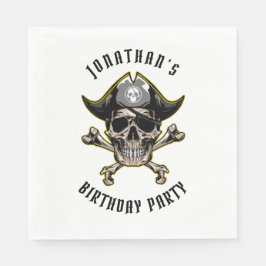 海賊テーマパーティー大人誕生日ホワイト スタンダードランチョンナプキン