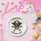 海賊テーマパーティー大人誕生日ホワイト ペーパープレート (パーティー)