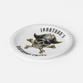 海賊テーマパーティー大人誕生日ホワイト ペーパープレート (アングル)