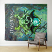 海賊テーマパーティー 大人 クロスボーン 背景 タペストリー (インサイチュ(横))