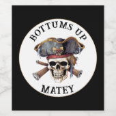 海賊テーマパーティー 大人 船 長 スカル 9 ワインラベル (シングルラベル)