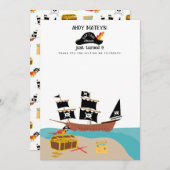 海賊テーマ誕生日パーティーありがとう サンキューカード (正面/裏面)