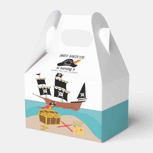 海賊テーマ誕生日パーティーありがとう フェイバーボックス (正面サイド)
