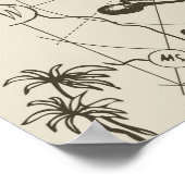 海賊テーマ:ヴィンテージ航海のパターン。 ポスター (角)