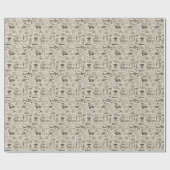 海賊テーマ:ヴィンテージ航海のパターン。 ラッピングペーパー (フラット)