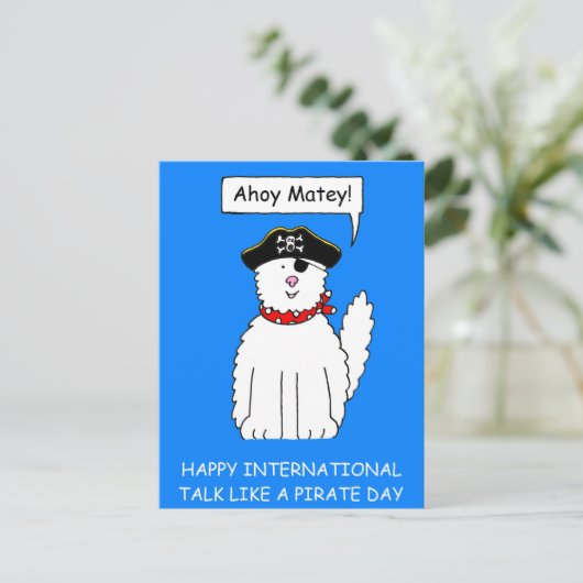 海賊デーの漫画ネコみたいなエイホイマテイ ポストカード (スタンド正面)