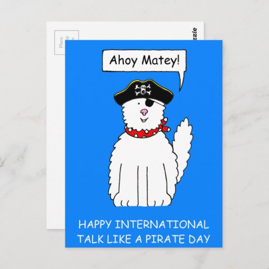 海賊デーの漫画ネコみたいなエイホイマテイ ポストカード (正面/裏面)