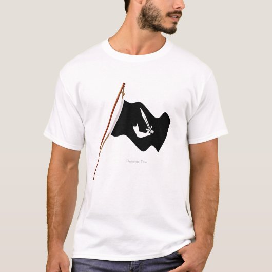 海賊トマスTewの海賊旗の旗の起重機 Tシャツ (正面)