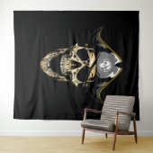 海賊ドクロ宝物背景 タペストリー (インサイチュ(横))