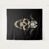 海賊ドクロ宝物背景 タペストリー (正面(横))