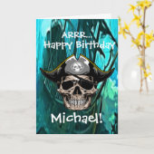 海賊ドクロ キャプテン ジャック カード (黄色い花)