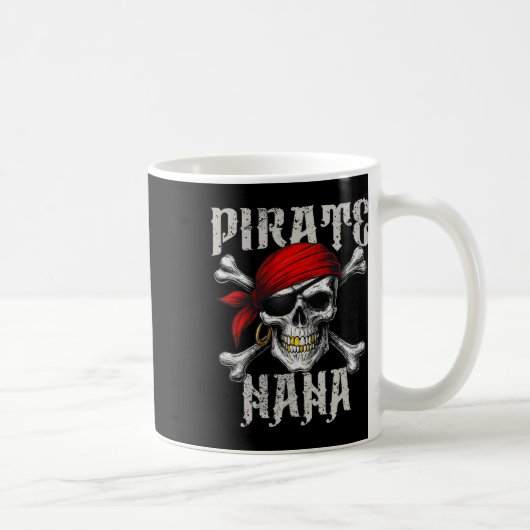 海賊ナナジョリーロジャー旗とドクロのマーク コーヒーマグカップ (右)