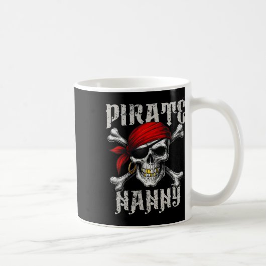 海賊ナニージョリーロジャー旗とドクロ コーヒーマグカップ (右)