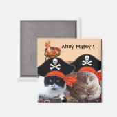 海賊ネコたち、海賊の日のようなトークBBQパーティー マグネット (正面/裏面)